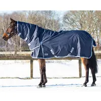 QHP TURNOUT DEKEN MET VASTE HALS 300 Donkerblauw