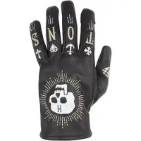 Helstons Grafic Zomer Leren Zwart Skull Handschoenen Maat T8