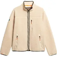 Superdry Fleece jas beige / zwart