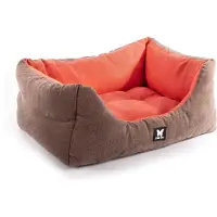 Martin sellier Hondenmand suedine taupe/wit (50X40 CM)