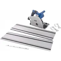 HBM 165 mm Professionele 1200 Watt Invalzaag, Liniaalzaag met 2 x 700 mm Liniaal