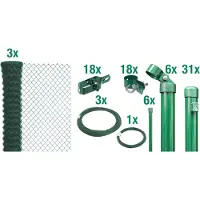 Alberts 634735 Gaashek complete hekset, voor inbetonneren, groen, hoogte 200 cm, lengte 75 m