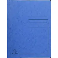 Exacompta Map Glanskarton A4 Blauw | A4 Documentenmap met Veer | Glanskarton 355 g/m² | Sterke Dossiermap voor Kantoor en Archiveren