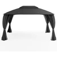 Trend24 Paviljoen 4 x 3 Cape May Antraciet - Met zijwanden en insectennet