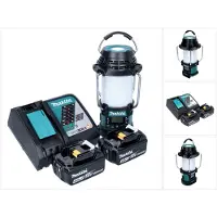 Makita DMR 056 RM Batterij Radio 18 V FM DAB+ met Lantaarn 360° Zaklamp IP65 + 2x Batterij 4.0 Ah + La (FM, DAB+, AM, Bluetooth), Radio