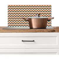 KitchenYeah Spatscherm keuken 70x30 cm - Kookplaat achterwand Retro - Disco - 70s - Golven - Multi - Muurbeschermer - Spatwand fornuis - Hoogwaardig aluminium