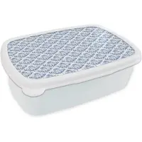 MuchoWow Broodtrommel Wit - Lunchbox Frans - Citroen - Royaal - Blauw - Wit - Brooddoos 18x12x6 cm - Brood lunch box - Broodtrommels voor kinderen en volwassenen