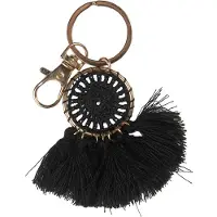 Clayre & Eef Sleutelhanger 7 cm Zwart Synthetisch