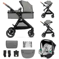 Kinderkraft ESME 2-in-1 Kinderwagen – Combi Wieg & Wandelwagen – Inclusief Autostoeladapters – Grote Lekvrije Wielen – Tot 25 kg - Zwart