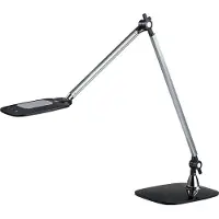 Meet by Paperflow JIM LED tafellamp zilver/zwart, 860 lm, 3-kleuren CCT, sensor, scharnierarm