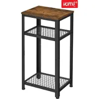 Hoppa! Songmics Vintage Bijzettafel - Bruin/zwart - Metaal - 40 X 30 X 75 Cm