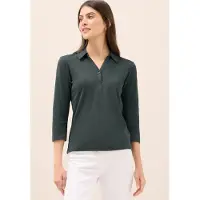 Cecil Dames Poloshirt met 3/4 mouwen - Groen - XS