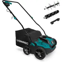 Vonroc Elektrische verticuteermachine - gazonbeluchter – 1300W – maaibreedte 320 mm – 4 dieptestanden (12/9/6/3 mm) – incl. 35L. opvangbak
