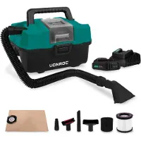 Vonroc Compacte alleszuiger 20V – 2.0Ah | Incl. Accessoires, 2 accu’s en snellader
