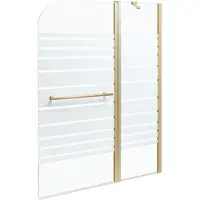 Beliani TUAPI - Douchescherm - Goud - 140 x 120 cm - Veiligheidsglas