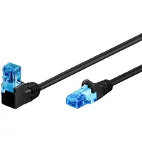 Goobay Netwerkkabel | Cat6a U/UTP | 1 meter (1x Haaks, Zwart)