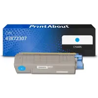 PrintAbout Huismerk OKI 43872307 Toner Cyaan