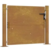 vidaXL Tuinpoort 100 x 75 cm Gepoedercoat staal Zwart Vergrendelbaar