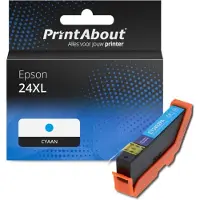 PrintAbout Inktcartridge 24XL (C13T24324012) Cyaan Hoge capaciteit geschikt voor Epson
