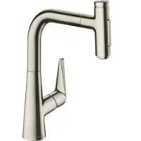 Hansgrohe talis select m51 m5117-h220 eengreeps keukenmengkraan met uittrekbare vuistdouche, rvs look
