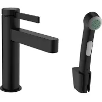 Hansgrohe finoris eengreeps wastafelmengkraan 110 met bidet handdouche en doucheslang 160 cm, mat zwart