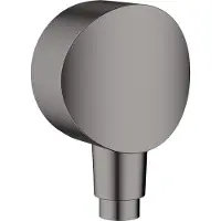 Hansgrohe FixFit muuraansluitbocht S kunststof met terugslagklep, Brushed Black Chrome