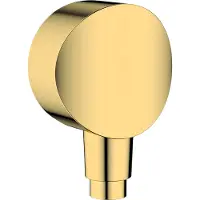 Hansgrohe FixFit muuraansluitbocht S kunststof met terugslagklep, Polished Gold Optic