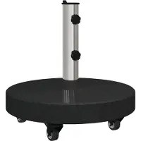 vidaXL Parasolvoet 30kg Zwart Graniet en RVS Rond