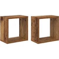 vidaXL Wandplanken Muurmontage 2 st Oudhout Bewerkt hout