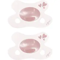 Difrax Fopspeen Natural - Newborn - Hartje - Lichtroze - 2 Stuks