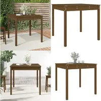 vidaXL Tuintafel, honingbruin, 82,5x82,5x76 cm, massief grenenhout - Tuintafel - Tuintafels - Buitenmeubel - Terrastafel