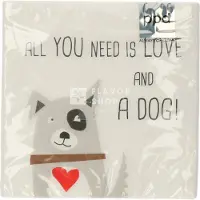 Ppd Servietten Love and Dog 33x33 cm