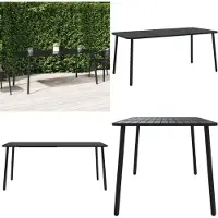 vidaXL Tuintafel, antraciet, 165x80x71 cm, staal - Tuintafel - Tuintafels - Buitenmeubel - Terrastafel