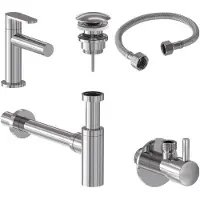 May Fonteinkraan Combiset+ Forma S Model Fonteinkraan, Designplug Always Open, Designsifon & Hoekstopkraan Chroom