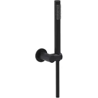 May Handdoucheset Staaf Handdouche, Verstelbare Wandsteun en Smooth Doucheslang 125 cm Mat Zwart PED