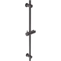 May Glijstang 70 cm Met Handdouchehouder Geborsteld Carbon Black PVD