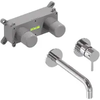 May Stilo Inbouw Wastafelkraan - Chroom - Messing - Kranen, Wastafelkranen, Inbouw Wastafelkranen - 8718835381868