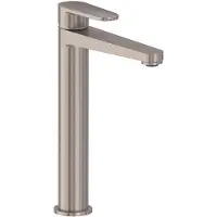 May Forma Wastafelkraan Verhoogd - Model L - Geborsteld Nickel PVD - Zonder Waste - Messing - Kranen, Wastafelkranen, Opbouw Wastafelkranen