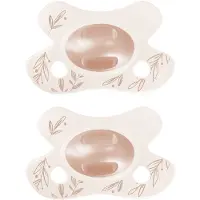 Difrax Fopspeen Natural - Newborn - Blaadjes - Roze - 2 Stuks