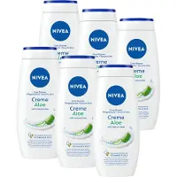 Nivea Creme Aloë Vera Douchecrème - Bevat vitamine C en E - Voordeelverpakking - 6 x 250 ml