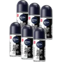 Nivea MEN Black & White Original Anti-Transpirant Deo Roller - Anti-vlekken Deo - Voordeelverpakking - 6 x 50 ml