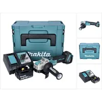 Makita DGA 521 RT1X1J accu haakse slijper 18 V 125 mm X-LOCK Brushless + 1x accu 5,0 Ah + oplader + Makpac