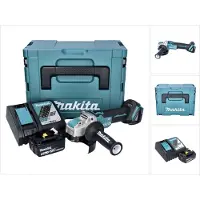 Makita DGA 521 RG1X1J accu haakse slijper 18 V 125 mm X-LOCK Brushless + 1x accu 6,0 Ah + oplader + Makpac