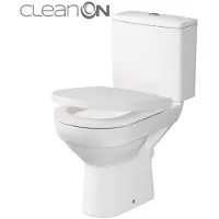 Cersanit City - Toilet-combi met SoftClose-zitting, afvoer achter, zijdelingse aanvoer, CleanOn, wit K35-035