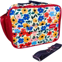 Yumbox Lunch Bag - waterafstotend - handige vakjes - lichtgewicht - Klaprozen