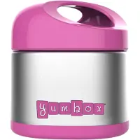 Yumbox Cubi thermos voedselpot - praktische deksel met handvat - voor warm en koud eten - Berry Roze - 295ml
