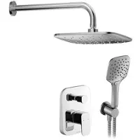 Ravak 10° - Doucheset met inbouwkraan, met hoofddouche, 25x25 cm, 3 stralen, chroom X07S012