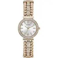 GUESS Analoog horloge 'Gala' rose-goud / zwart / transparant / wit