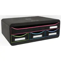 Exacompta Black office Ladekastje Kunststof Zwart 4 Lades 35,5 x 27 x 13,5 cm
