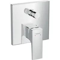 Hansgrohe Metropol ééngreeps badmengkraan afbouwdeel met rechte greep en zekerheidscombinatie, chroom
